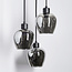 3-lichts design hanglamp Kansas - smoke glas