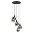 Design hanglamp met smoke grijs glas 5-lichts - Boise