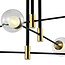 Design plafondlamp zwart met goud, 6-lichts - Aura