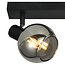Plafondlamp Detroit - smoke glas en zwart staal