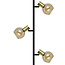 Moderne staande lamp Fayette 3-lichts in zandgoud met amber glas