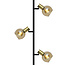 Moderne staande lamp Fayette 3-lichts in zandgoud met amber glas