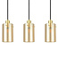 5-lichts hanglamp Seattle - mat zwart, zand goud en amber