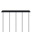 5-lichts hanglamp Texas - mat zwart en smoke glas