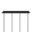 4-lichts hanglamp Worth - mat zwart en smoke glas