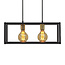 2-lichts moderne hanglamp Teun - zwart