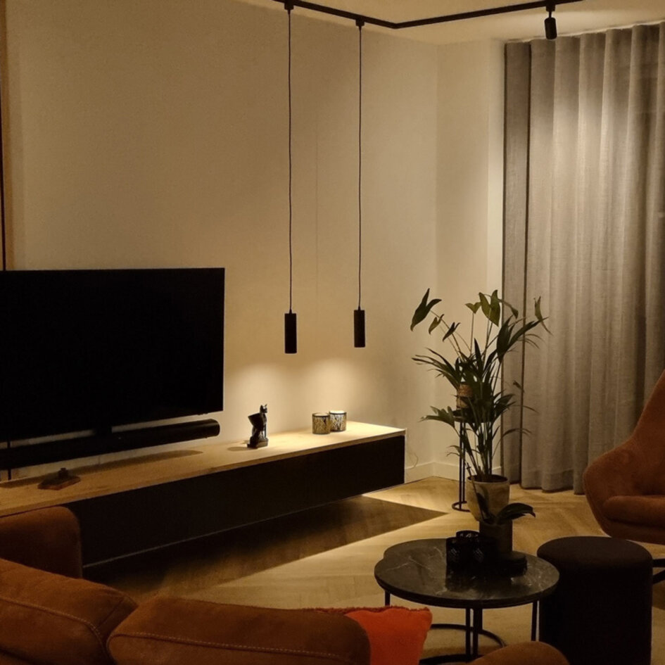 1-fase rail tube hanglamp Simon - zwart