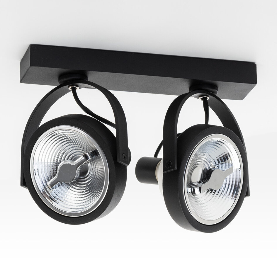 GU10 AR111 opbouwspot 2-lichts Scarlett - zwart