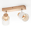 Houten plafondlamp met 2 spots - Vicky