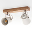 Houten plafondlamp met 2 spots - Flint