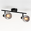 2-lichts plafondlamp Phoenix - smoke glas met spiegeleffect