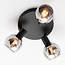 Plafondlamp met smoke glas en spiegeleffect, 3-lichts - Orlando