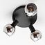 3-lichts plafondlamp Orlando - smoke glas met spiegeleffect
