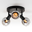 3-lichts plafondlamp Orlando - smoke glas met spiegeleffect