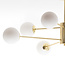 8-lichts design plafondlamp Idaho - zand goud en melkwit glas