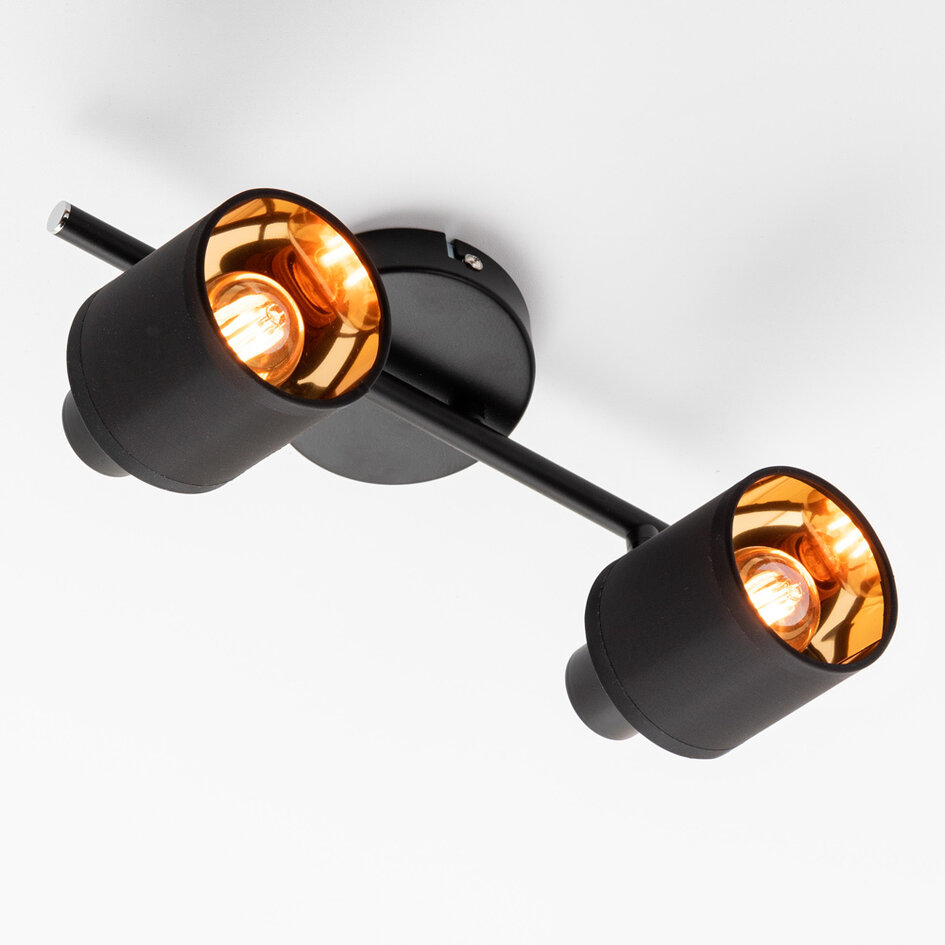 Moderne plafondlamp 2-lichts met stoffen kap - Franky