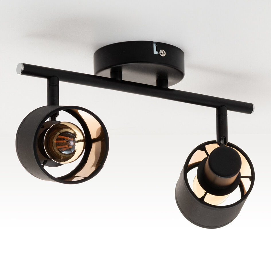 Moderne plafondlamp 2-lichts met stoffen kap - Franky