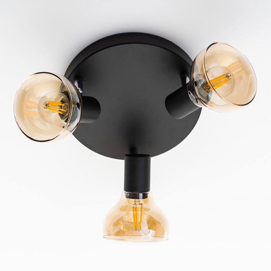 Plafondspot met amber glas 3 -lichts - Missouri