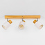 3-lichts houten plafondlamp Victoria - naturel en wit