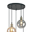 5-lichts hanglamp Lyana - smoke en amber glas