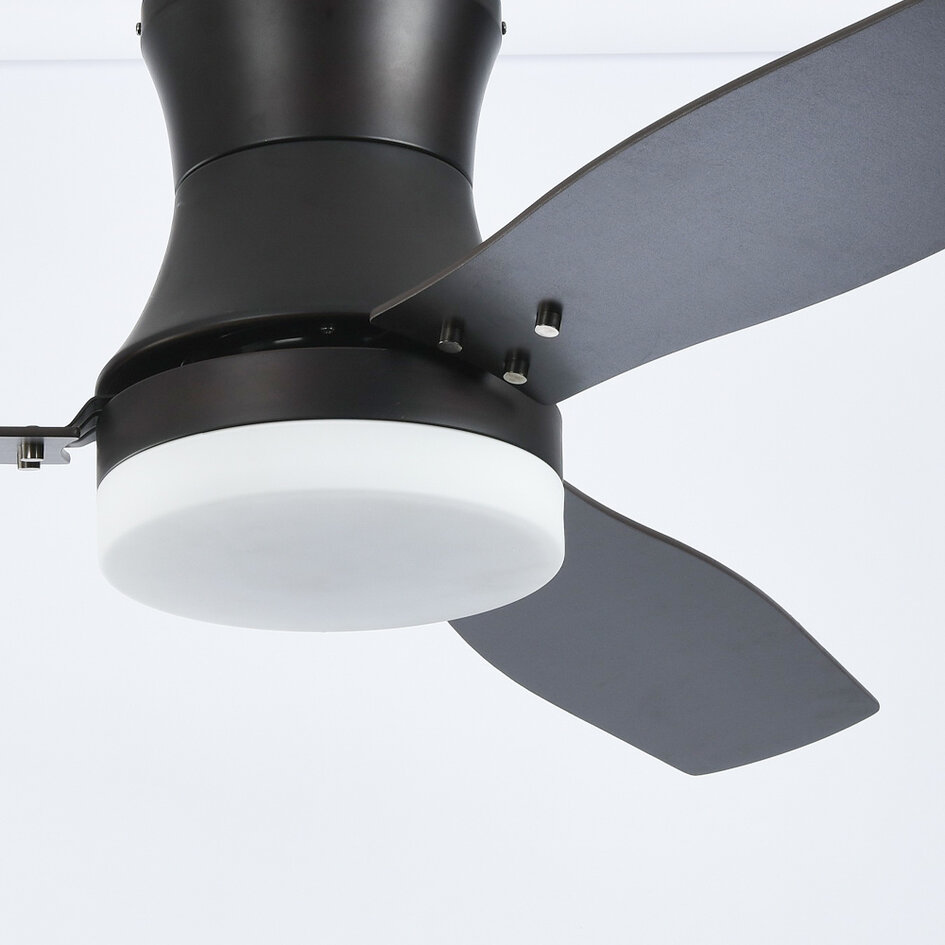 Industriële plafondventilator Lorre zwart met afstandsbediening incl. LED