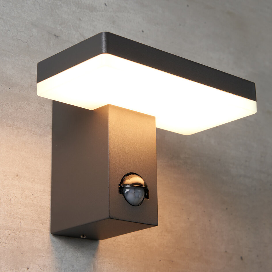 Buitenwandlamp Roberto met bewegingssensor en geïntegreerde LED - zwart