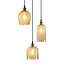 Moderne 3-lichts hanglamp met amber glas - Lana