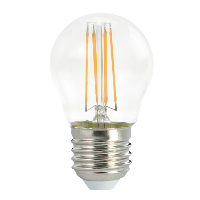 E27 LED lamp, transparant glas, Ø45mm, 4.5W, 2700K, 3-staps dimbaar