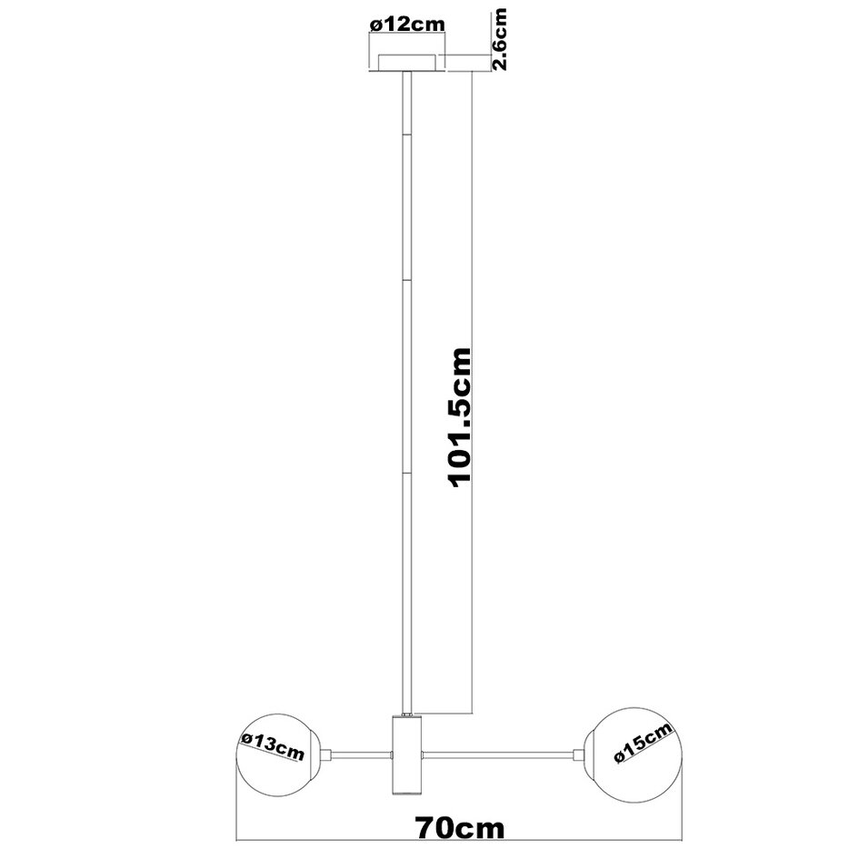 Design hanglamp Danley 2-lichts met glazen bollen