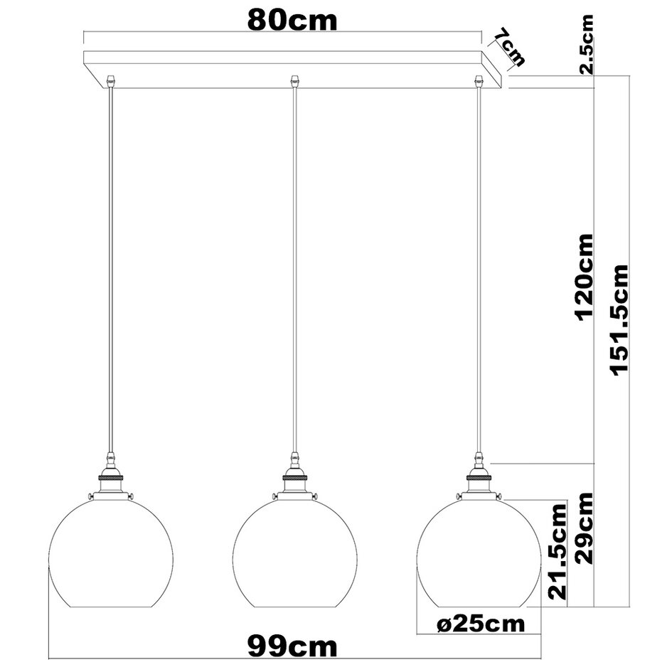 Hanglamp Katie met smoke glas, 3-lichts