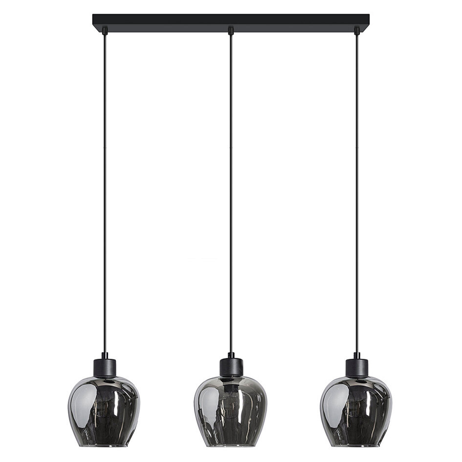 3-lichts hanglamp Vegas - smoke glas