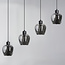 4-lichts hanglamp met smoke glas - Sanford