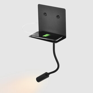 Multifunctionele wandlamp met verstelbare arm en USB-poort - Sillia