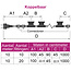 Prikkabel van 10 meter met stekker en 10, 15, 20 of 30 gemonteerde fittingen