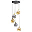 Hanglamp 5-lichts met smoke en amber glas - Lyana