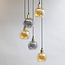 Hanglamp 5-lichts met smoke en amber glas - Lyana