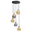 Hanglamp 5-lichts met smoke en amber glas - Lyana