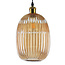 Hanglamp Erin van geribbeld amber glas, 3-lichts