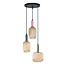 3-lichts hanglamp met geribbeld glas - Amelia