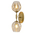 Wandlamp goud met amber glas - Larissa