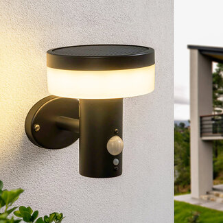 Moderne solar buitenwandlamp zwart met sensor - Sandrine