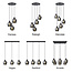 6-lichts hanglamp Arvada - smoke glas