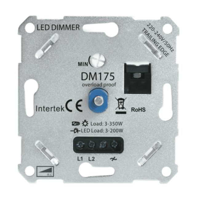 Inbouw muurdimmer - zwart