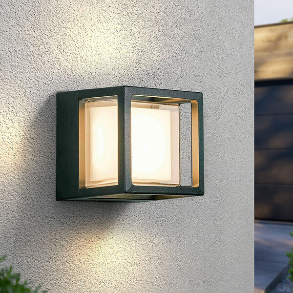 Vierkante buitenmuurlamp Miles - zwart