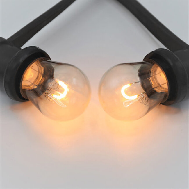 Prikkabel set met 1 watt, dimbare U-vorm LED filament lampen