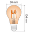 Prikkabel set met 5 watt lampen met croissant spiraal en amber glas: optie dimbaar