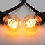 Prikkabel set met 5 watt lampen met croissant spiraal en amber glas: optie dimbaar