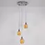 Chrome hanglamp met amber glas, 3-lichts - Vanity