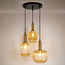 Design hanglamp 3-lichts zwart met gouden detail - Sita