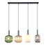 Hanglamp met vier kleuren geribbeld glas - Aeneas